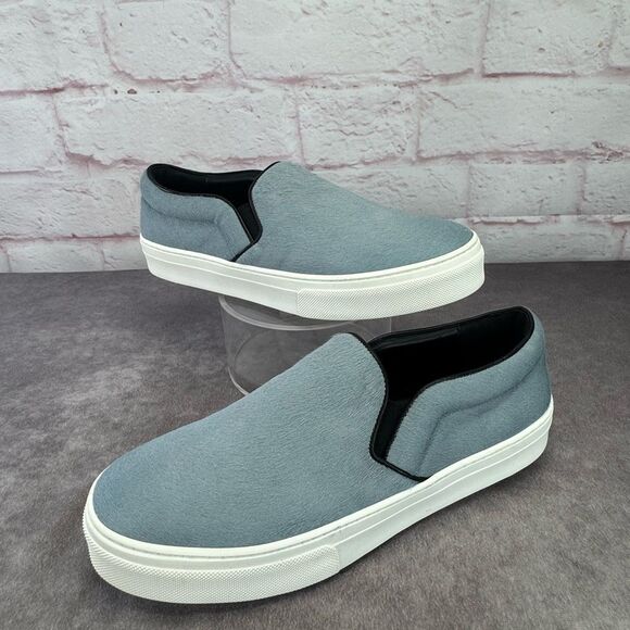 Celine Pony Hair Light Blue Slip-On Sneakers 38.5 NEW - Picture 1 of 10